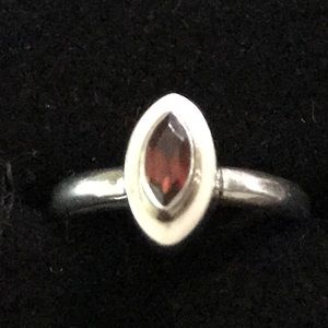 Vintage 925 Sterling Silver Red Garnet Ring size 6